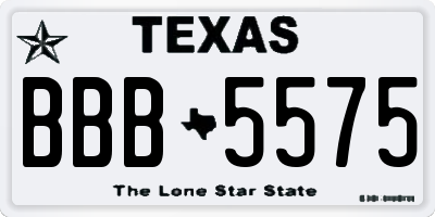 TX license plate BBB5575