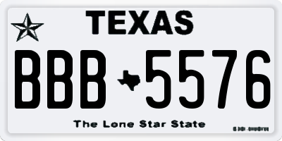 TX license plate BBB5576