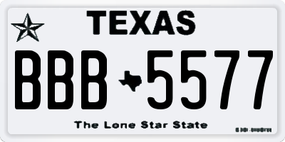TX license plate BBB5577