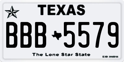 TX license plate BBB5579