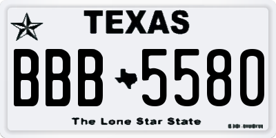 TX license plate BBB5580