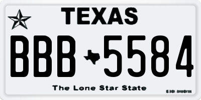 TX license plate BBB5584