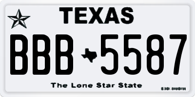 TX license plate BBB5587