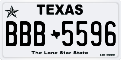 TX license plate BBB5596