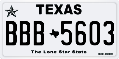 TX license plate BBB5603