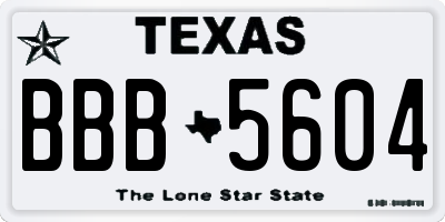 TX license plate BBB5604