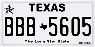 TX license plate BBB5605