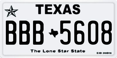 TX license plate BBB5608
