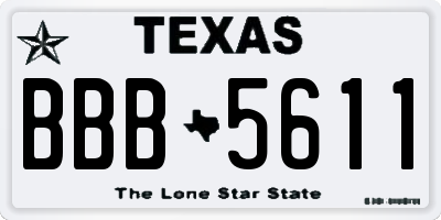 TX license plate BBB5611