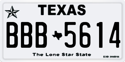 TX license plate BBB5614