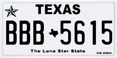 TX license plate BBB5615