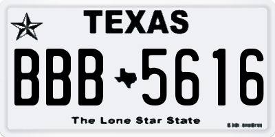 TX license plate BBB5616