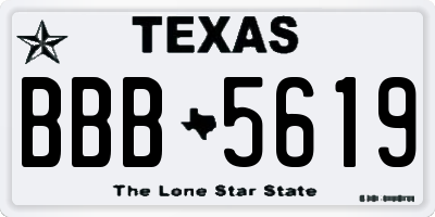 TX license plate BBB5619