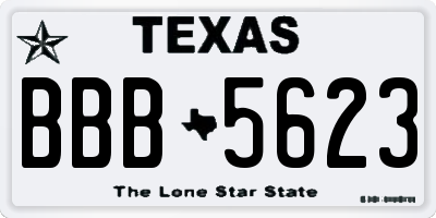 TX license plate BBB5623