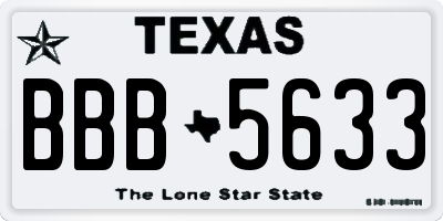 TX license plate BBB5633