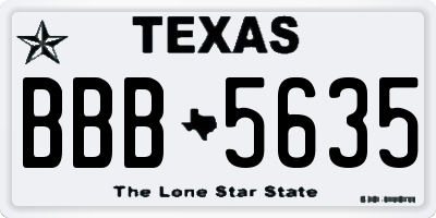 TX license plate BBB5635