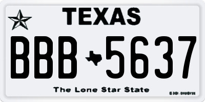 TX license plate BBB5637