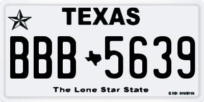 TX license plate BBB5639