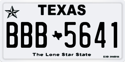 TX license plate BBB5641