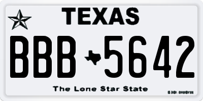 TX license plate BBB5642