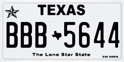 TX license plate BBB5644