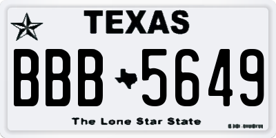 TX license plate BBB5649