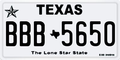 TX license plate BBB5650