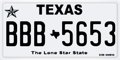 TX license plate BBB5653