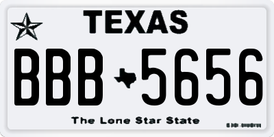 TX license plate BBB5656