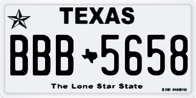 TX license plate BBB5658