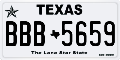 TX license plate BBB5659