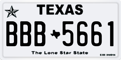 TX license plate BBB5661