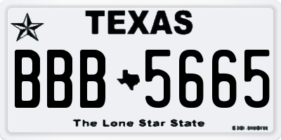 TX license plate BBB5665