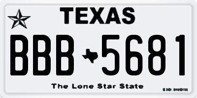 TX license plate BBB5681