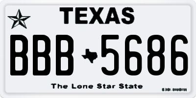 TX license plate BBB5686