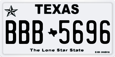 TX license plate BBB5696