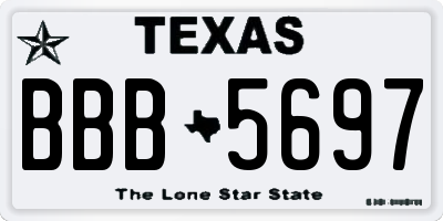 TX license plate BBB5697