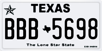 TX license plate BBB5698