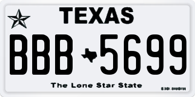 TX license plate BBB5699