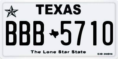 TX license plate BBB5710