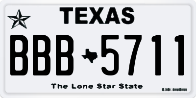 TX license plate BBB5711