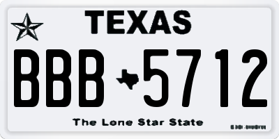 TX license plate BBB5712