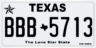 TX license plate BBB5713