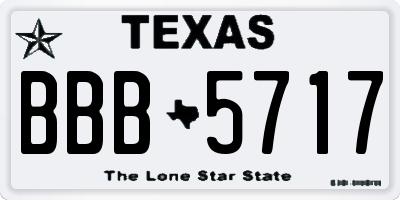 TX license plate BBB5717