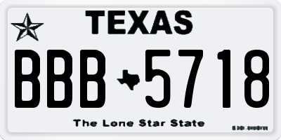 TX license plate BBB5718