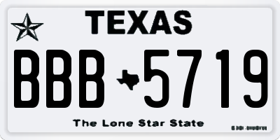 TX license plate BBB5719