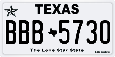 TX license plate BBB5730