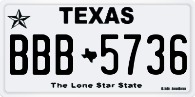 TX license plate BBB5736