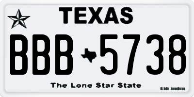 TX license plate BBB5738