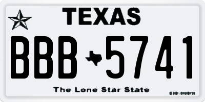 TX license plate BBB5741